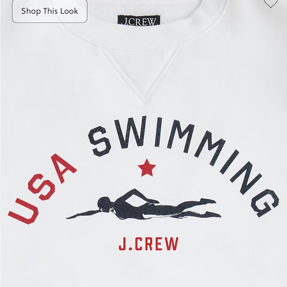 Limited-edition USA Swimming® X J.Crew heritage fleece crewneck sweatshirt - Picture 4 of 7